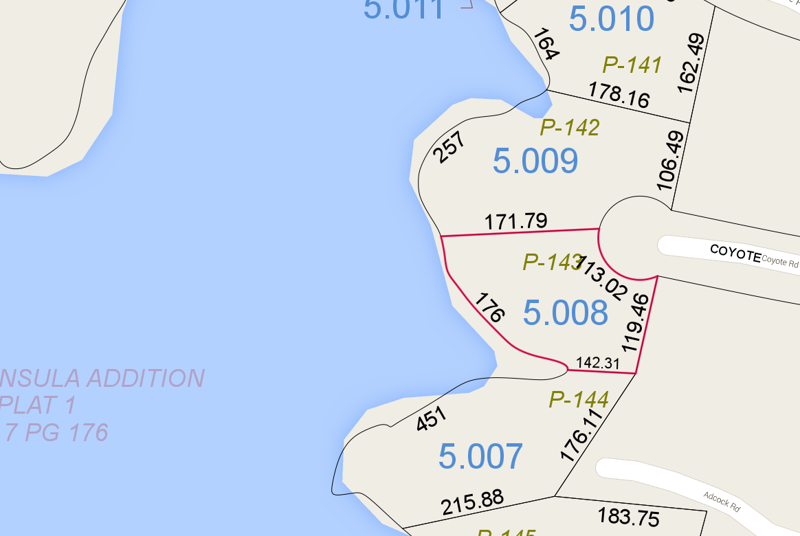 Lot P-143 Tax Map Zoom Pace's Peninsula
