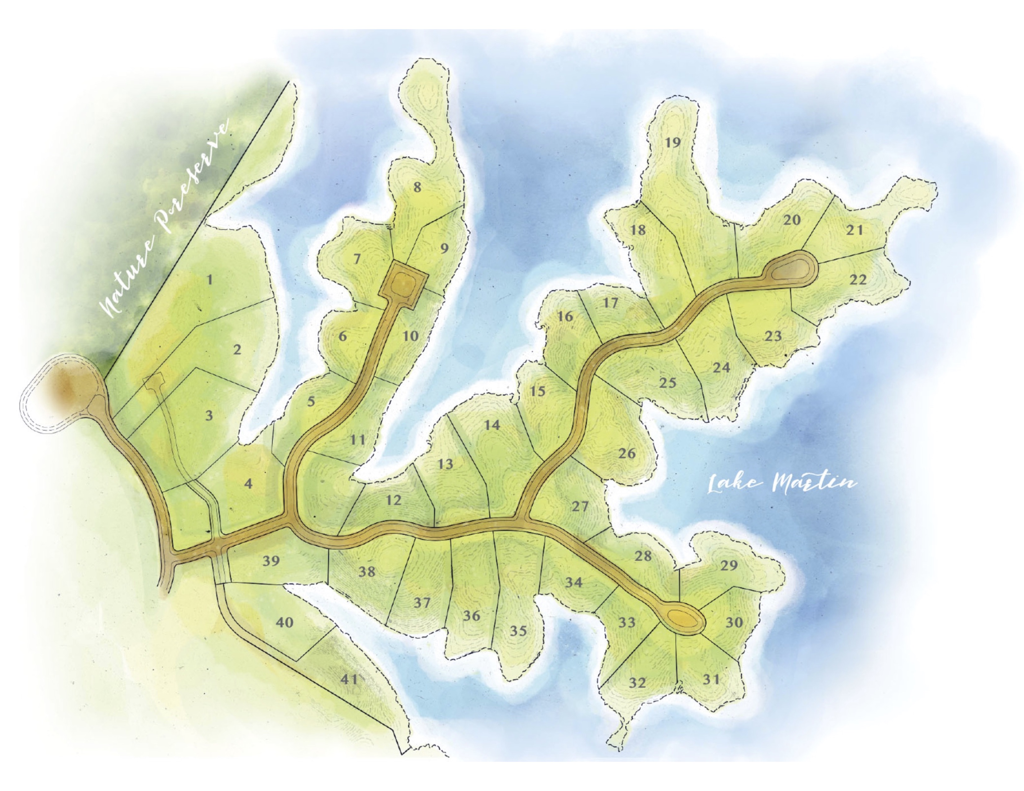 Kennebec Watercolor Map