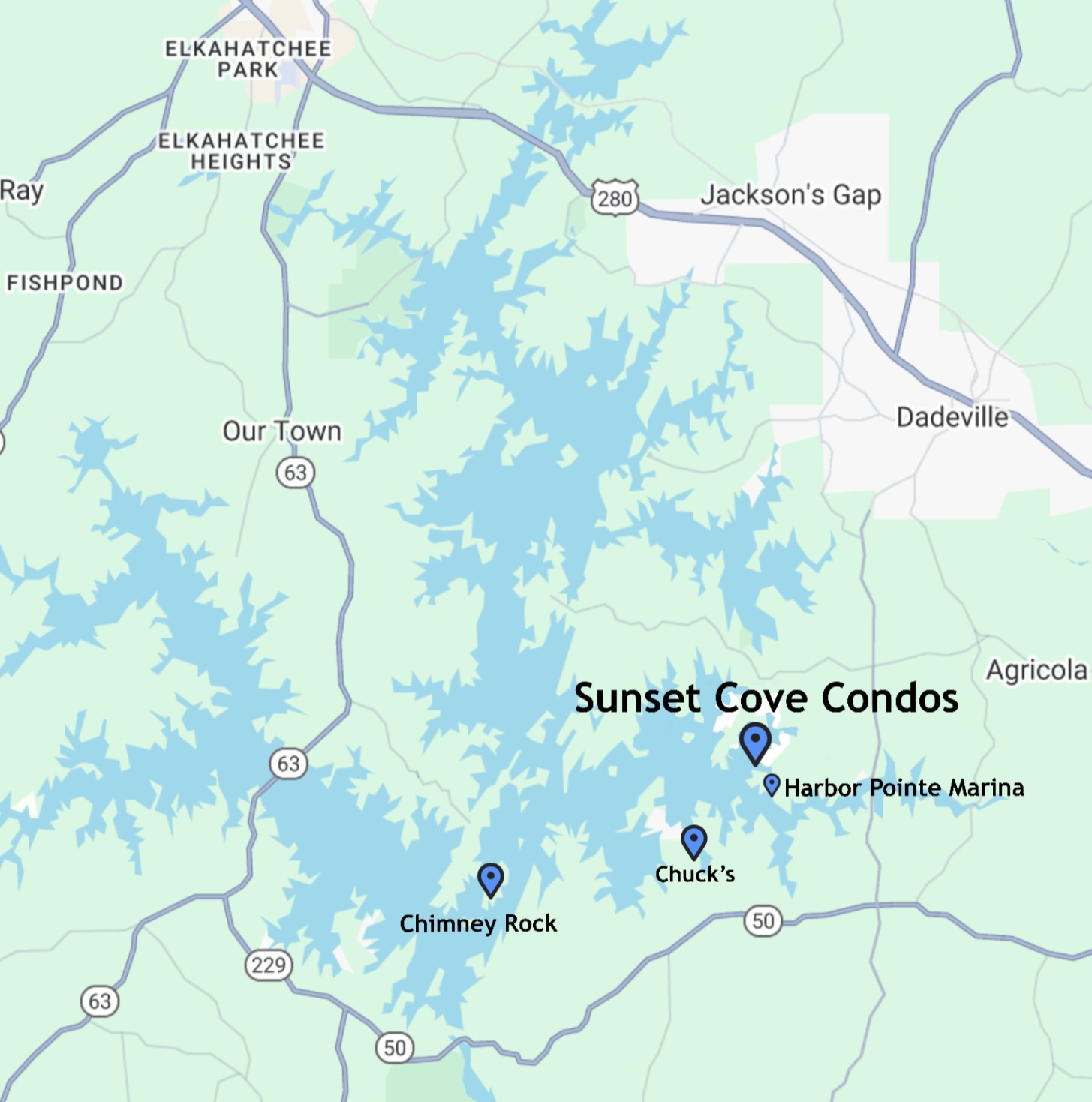 Sunset Cove Condos Map
