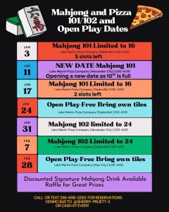 Mahjong and Pizza on Lake Martin