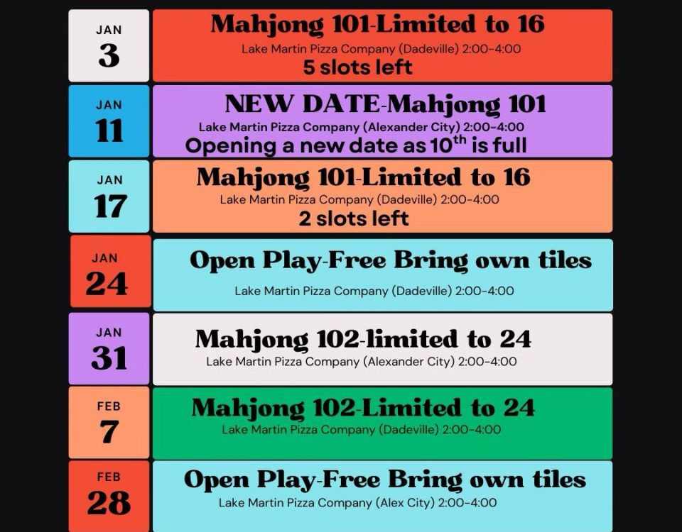 Mahjong and Pizza on Lake Martin